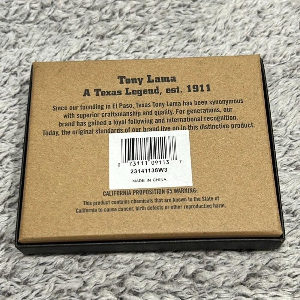Tony Lama genuine leather BIFOLD WALLET men's new in box